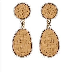 2 for $25 WEAVED STRAW DANGLE DROP EARRINGS